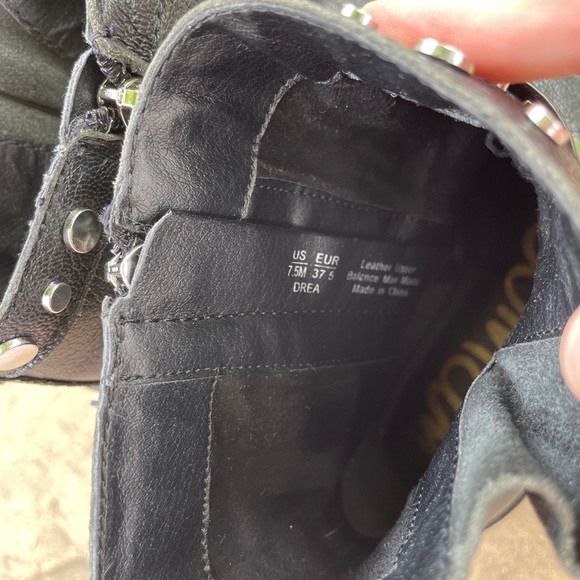 Sam Edelman 7 5 combat moto boots | black boots | 7 1/2 boots goth studded boot - Picture 4 of 5